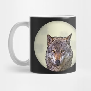 Wolf On Full Moon Mug